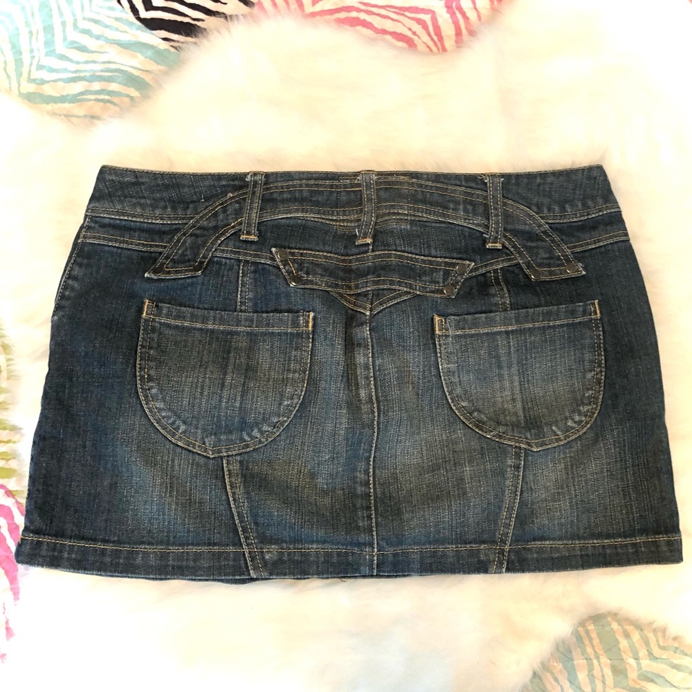 American Rag Cie Denim Mini Blue Jean Skirt - Picture 2 of 8